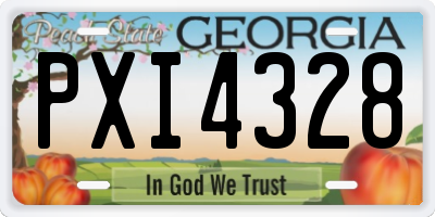 GA license plate PXI4328