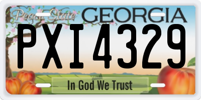 GA license plate PXI4329