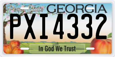 GA license plate PXI4332