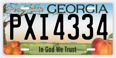 GA license plate PXI4334