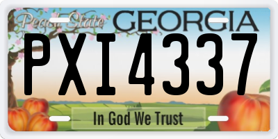 GA license plate PXI4337