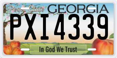 GA license plate PXI4339