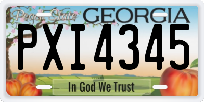 GA license plate PXI4345