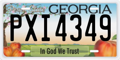 GA license plate PXI4349