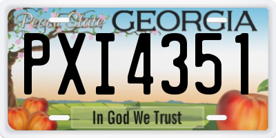 GA license plate PXI4351