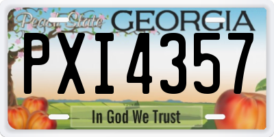 GA license plate PXI4357