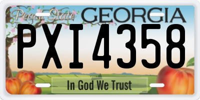 GA license plate PXI4358