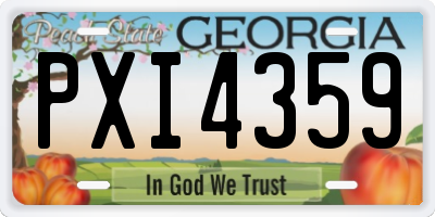GA license plate PXI4359
