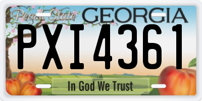 GA license plate PXI4361