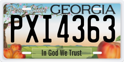 GA license plate PXI4363