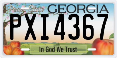 GA license plate PXI4367