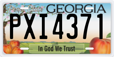 GA license plate PXI4371