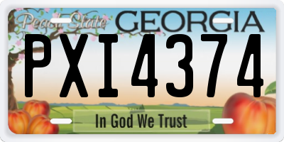 GA license plate PXI4374