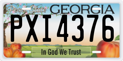 GA license plate PXI4376