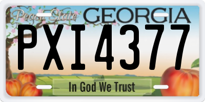 GA license plate PXI4377