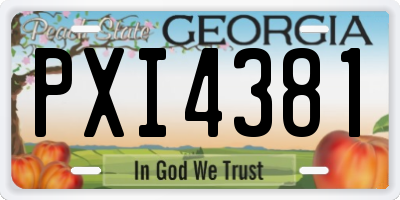 GA license plate PXI4381