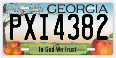 GA license plate PXI4382