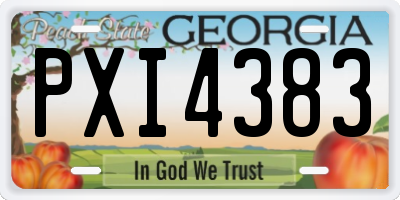 GA license plate PXI4383