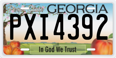 GA license plate PXI4392