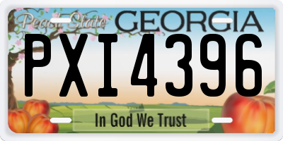 GA license plate PXI4396