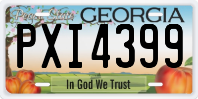 GA license plate PXI4399