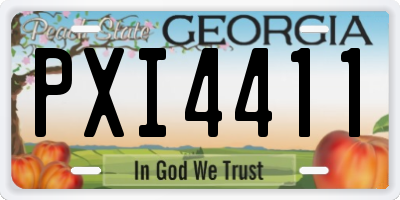 GA license plate PXI4411