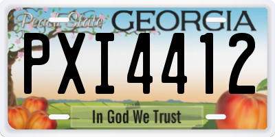 GA license plate PXI4412