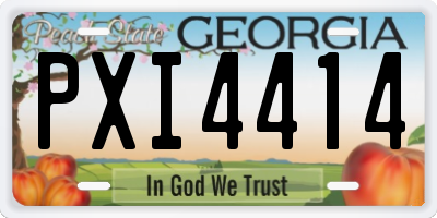 GA license plate PXI4414