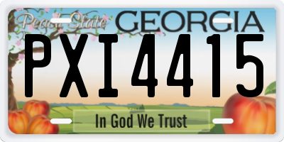 GA license plate PXI4415