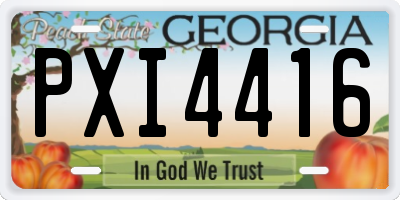 GA license plate PXI4416