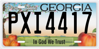 GA license plate PXI4417