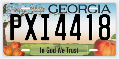 GA license plate PXI4418