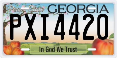GA license plate PXI4420