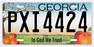 GA license plate PXI4424