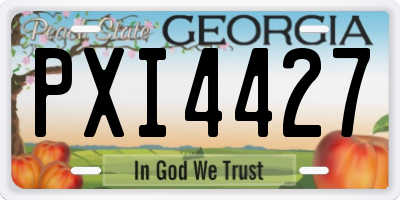 GA license plate PXI4427