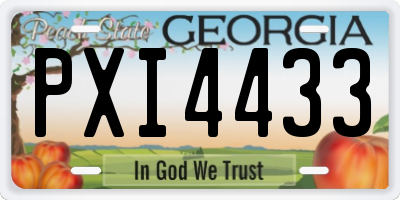 GA license plate PXI4433