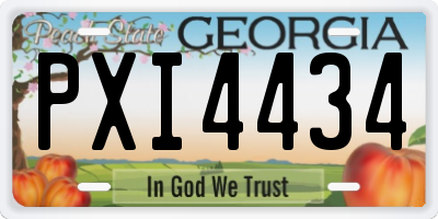 GA license plate PXI4434