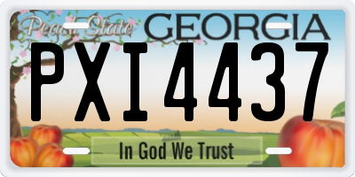 GA license plate PXI4437