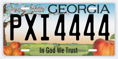 GA license plate PXI4444