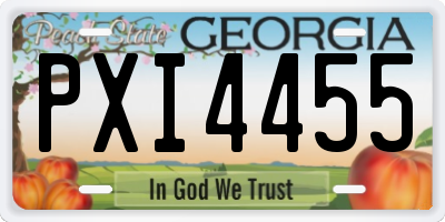 GA license plate PXI4455