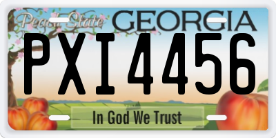 GA license plate PXI4456