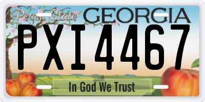 GA license plate PXI4467
