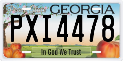 GA license plate PXI4478