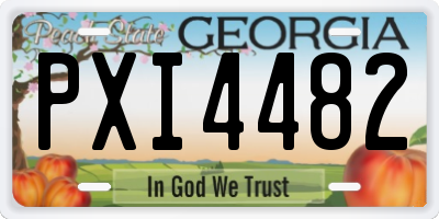 GA license plate PXI4482