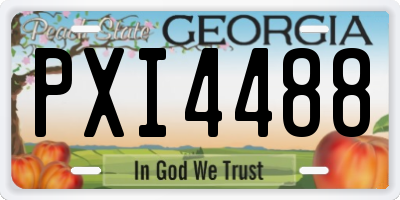 GA license plate PXI4488