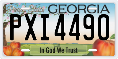 GA license plate PXI4490