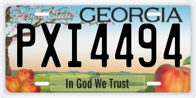 GA license plate PXI4494