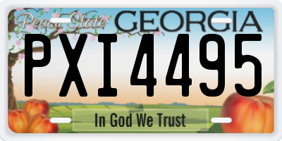 GA license plate PXI4495