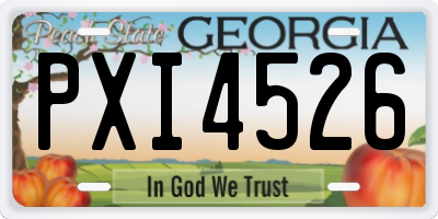 GA license plate PXI4526