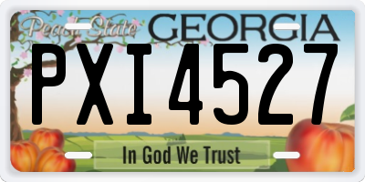 GA license plate PXI4527